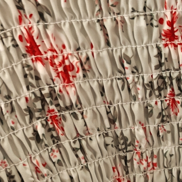 SALE Tube Tank Midi Dress Green Floral Smocked Tiered Spaghetti Strap Boho S/M - Picture 9 of 11